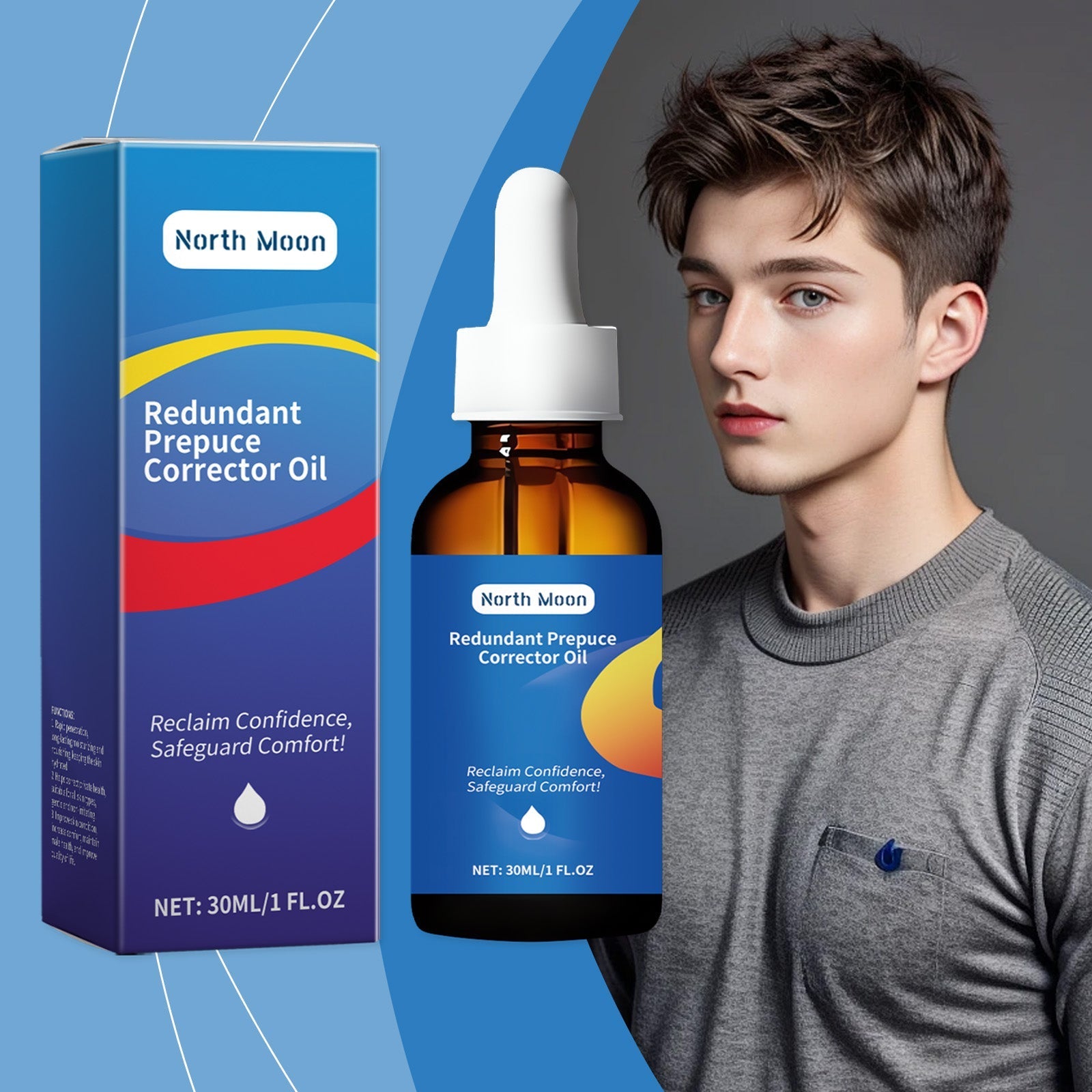 North Moon Men's Body Care Essential Oil Mild Ingredients Care Body Relief Discomfort Care Essential Oil