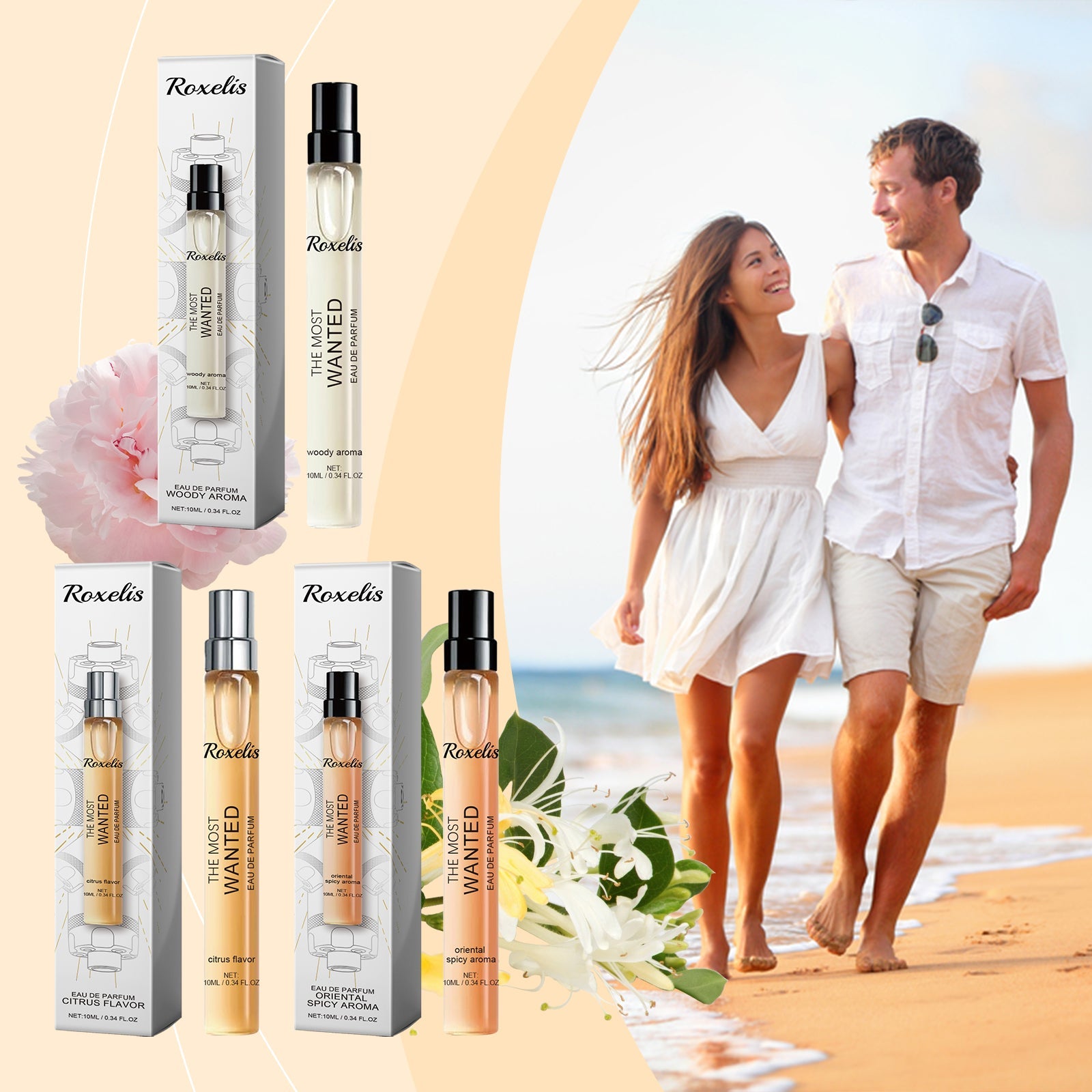 Roxelis Eau de Toilette Spray Men's Perfume Cologne Citrus Scent Fresh Charm Portable Fragrance Spray