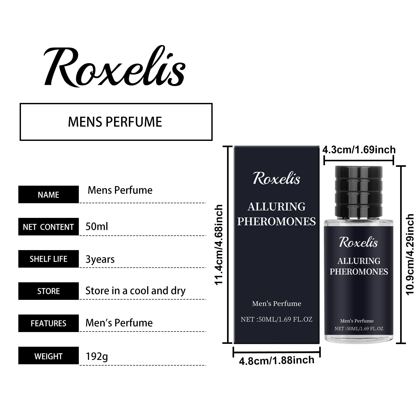 Roxelis Personalized Men's Perfume Bergamot Fragrance Lasting Release Men's Charm Couple Dating Atmosphere Perfume