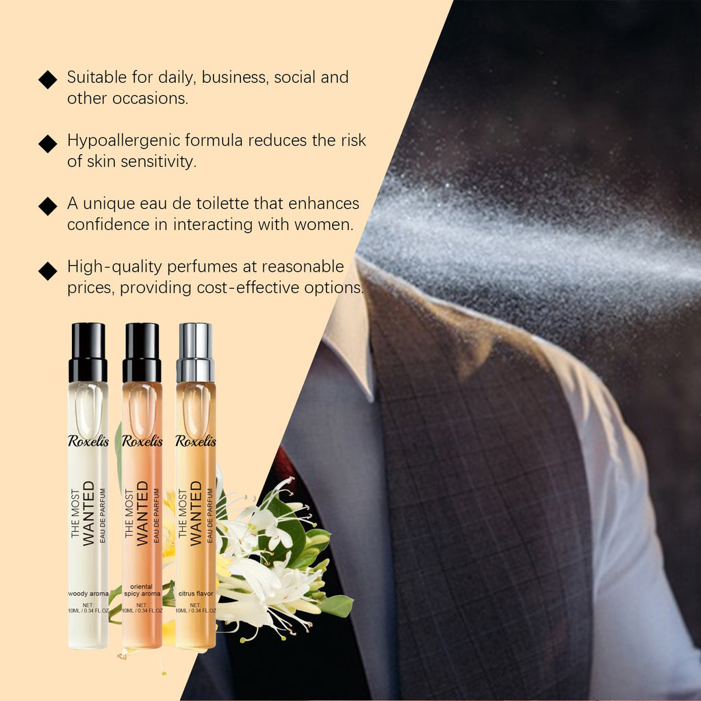 Roxelis Eau de Toilette Spray Men's Perfume Cologne Citrus Scent Fresh Charm Portable Fragrance Spray