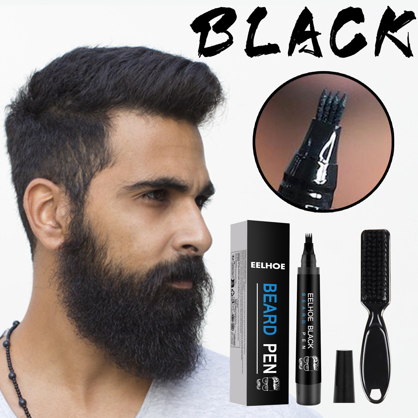 EELHOE Men’s Beard Filler Pen Kit – Waterproof Beard Definer